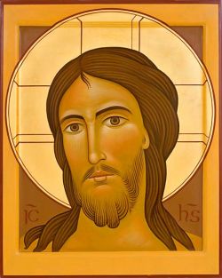 The icons of Bose, Face of Christ in Italic style - egg tempera on wood