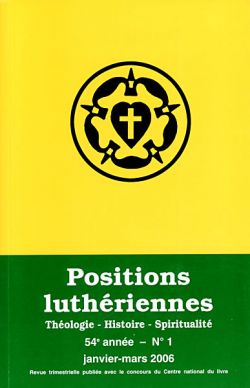 Positions luthériennes: 16, rue Chauchat - 75009 Paris
