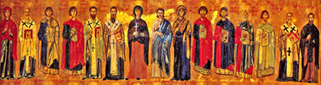 paricolare dell'icona menologio di febbraio del monastero di S.Caterina del Sinai